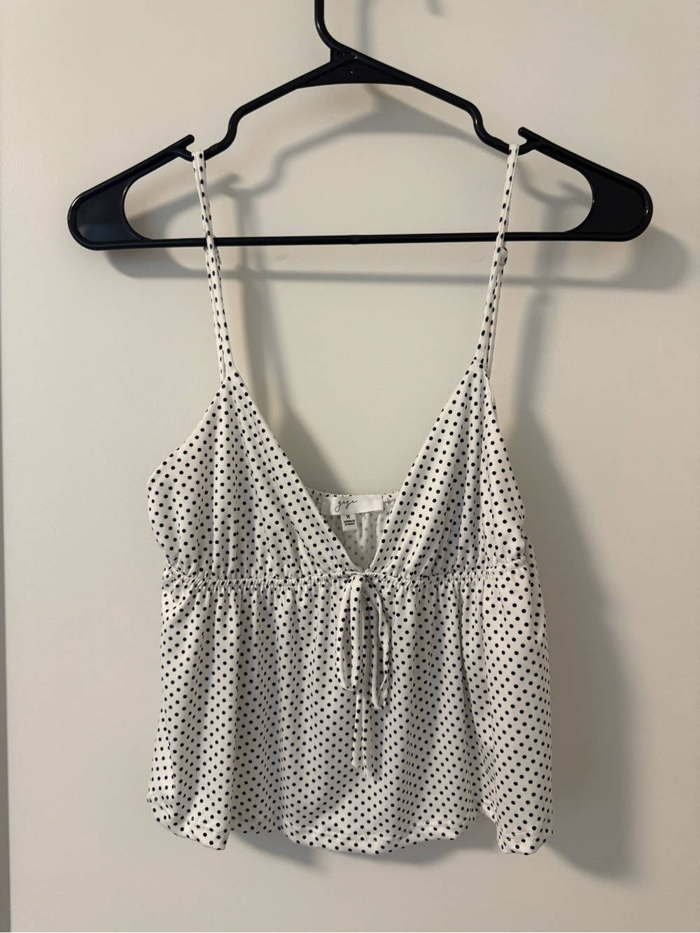 White Polka Dot Spaghetti Strap Camisole